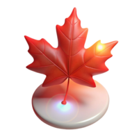 magnificent modern A single, perfect red maple leaf floating in zero gravity, illuminated by a single spotlight from above, hyperrealistic style authentic png