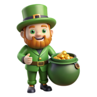 elegant rustic A leprechaun guarding a pot of gold, whimsical and mischievous, cartoon style original png