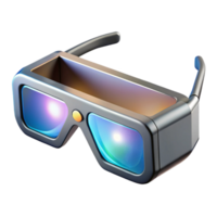 beautiful artistic A pair of augmented reality glasses displaying a holographic interface, sleek and minimalist design, lit by the projected hologram genuine png
