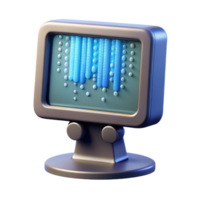 elegante vintage uma vintage computador monitor exibindo uma em cascata cascata do binário código, pixel arte estilo, Sombrio iluminação Alto qualidade png