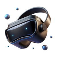 dramatic artistic A virtual reality headset floating in space, sleek black design, dramatic lighting, product design style 4K png