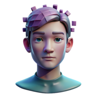 beautiful minimalist A digital rendering of a human face dissolving into pixels, glitch art style, harsh and contrasting colors professional png