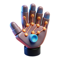 wonderful minimalist A human hand merging with a digital interface, biopunk style, neon lighting high quality png
