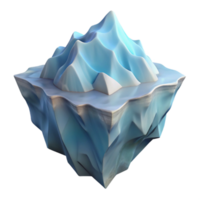 impressive abstract A single, floating iceberg, photorealistic style, arctic lighting high quality png