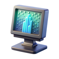 Maravilhoso clássico uma vintage computador monitor exibindo uma em cascata cascata do binário código, pixel arte estilo, Sombrio iluminação genuíno png