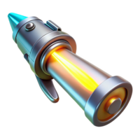 impressive artistic A futuristic weapon emitting a beam of energy, sleek and minimalist design, bright and intense lighting high resolution png