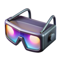 serene minimalist A pair of augmented reality glasses displaying a holographic interface, sleek and minimalist design, lit by the projected hologram premium png