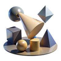 beautiful artistic An array of geometric shapes, casting long, distorted shadows, lit by a single, spotlight, cubist style professional png