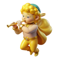 dramatic vintage A playful Pan playing his flute, idyllic pastoral setting, soft golden light, Rococo style authentic png
