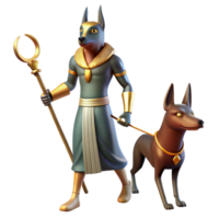 dramatic creative Anubis leading a soul to the afterlife, dimly lit, ancient Egyptian style genuine png