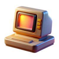 serene contemporary A vintage computer terminal displaying cryptic code, bathed in the warm glow of a CRT monitor, 8-bit pixel art style genuine png
