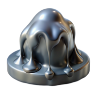 serene modern A cascade of flowing, liquid mercury, reflecting a distorted image of the surrounding environment, surrealist style premium png