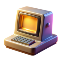 vibrant creative A vintage computer terminal displaying cryptic code, bathed in the warm glow of a CRT monitor, 8-bit pixel art style genuine png