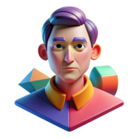 extraordinary creative An abstract portrait composed of geometric shapes and vibrant colors, dynamic lighting, cubist painting style high resolution png