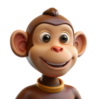 dramatic classic Portrait of a curious monkey with a mischievous grin, jungle canopy lighting premium png