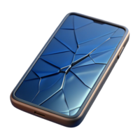 wonderful artistic A cracked smartphone screen displaying a distorted image, close-up, macro photography style 4K png