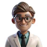 serene vintage Portrait of a scientist with lab coat and glasses, a curious expression, brightly lit laboratory, scientific photography style professional png