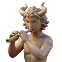 magnificent modern A satyr playing a flute in a forest glade, dappled sunlight, Rococo style high quality png