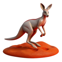 serene artistic A kangaroo hopping across the Australian outback, dynamic pose, red dirt setting, wildlife photography style exclusive png
