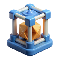 beautiful creative A 3D printer creating a complex geometric shape, layer by layer, time-lapse photography style original png