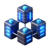 stunning classic A network of interconnected servers, glowing with activity, data streams flowing between them, lit by cool blue server lights authentic png