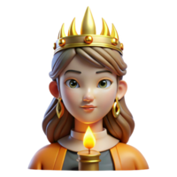 impressive abstract A regal queen with an elaborate golden crown and a stern expression, illuminated by candlelight, Art Nouveau style genuine png