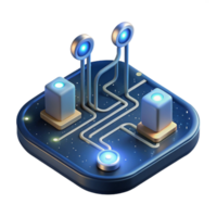 extraordinary modern A single, glowing circuit board floating in space, intricate pathways illuminated by starlight, photorealistic style original png