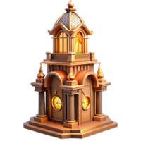 serene vintage A towering Art Nouveau clock tower, intricate details, warm golden light, ornate style, high quality png