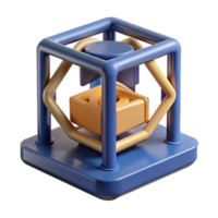 magnificent abstract A 3D printer creating a complex geometric shape, layer by layer, time-lapse photography style original png