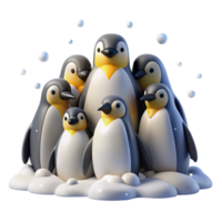 beautiful rustic A group of emperor penguins huddled together in the Antarctic, blizzard conditions, realistic style, genuine png