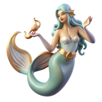 beautiful contemporary A graceful siren luring sailors with an enchanting melody, pre-Raphaelite style, soft ethereal lighting high resolution png