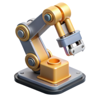vibrant rustic A robotic arm assembling a microchip, precise movements, factory setting, industrial photography style premium png