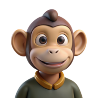 magnificent creative Portrait of a curious monkey with a mischievous grin, jungle canopy lighting detailed png