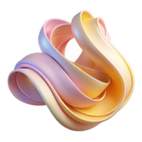 wonderful artistic A cascade of flowing, ribbon-like shapes in pastel colors, illuminated by a gentle, warm light, art deco style 4K png