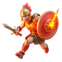 wonderful abstract A fierce Ares wielding a sword and shield, bathed in the red glow of battle, rendered in a dynamic Baroque style professional png