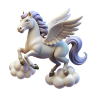 elegant modern A pegasus flying through a cloudy sky, ethereal and graceful, romanticism style high quality png