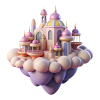beautiful artistic A floating city in the clouds, Art Nouveau architecture, pastel colors, dreamlike atmosphere original png
