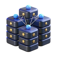 dramatic modern A network of interconnected servers, glowing lines and nodes, data visualization style premium png