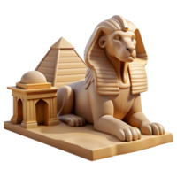 serene abstract A majestic sphinx, with the body of a lion and the head of a human, guarding a desert temple, ancient Egyptian art style 4K png