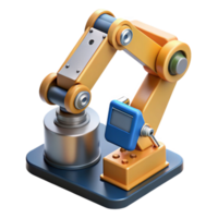 magnificent creative A robotic arm assembling a microchip, precise movements, factory setting, industrial photography style authentic png