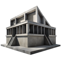 elegant rustic A Brutalist concrete library, harsh shadows and strong geometric forms, dramatic monochrome photography style authentic png