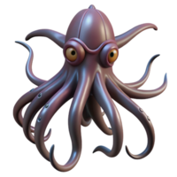 magnificent artistic A giant squid lurking in the inky blackness of the deep ocean, its tentacles reaching out into the unknown, in a terrifying horror style 4K png