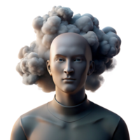 stunning minimalist Portrait of a person made entirely of smoke, dramatic backlighting authentic png