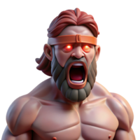 stunning traditional The cyclops Polyphemus, enraged and blinded, dramatic lighting, painted in the style of Caravaggio authentic png