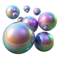 extraordinary modern A field of floating orbs, with iridescent surfaces and varying sizes, lit by a soft, ambient light authentic png