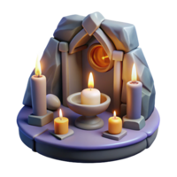 dramatic abstract A wise oracle reading runes in a hidden chamber, soft candlelight, mystical style genuine png