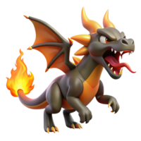 stunning contemporary A fierce chimera breathing fire, scales gleaming under a stormy sky, rendered in a dynamic comic book style professional png