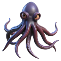 dramatic modern A giant squid lurking in the inky blackness of the deep ocean, its tentacles reaching out into the unknown, in a terrifying horror style detailed png