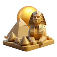 impressive classic A stoic sphinx guarding the pyramids, bathed in the golden light of the setting sun, ancient Egyptian art style premium png