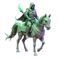 extraordinary creative A spectral knight riding a skeletal steed through a haunted forest, ethereal lighting, gothic horror genuine png
